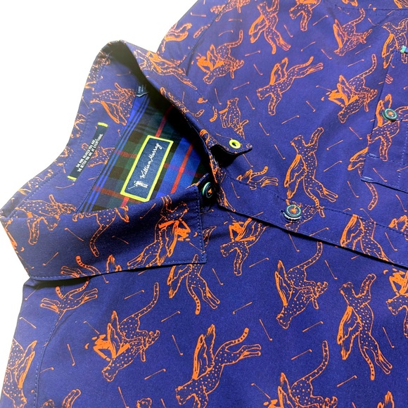 William Murray Golf Other - William Murray Golf Polo Blue and Orange Patterned Shirt